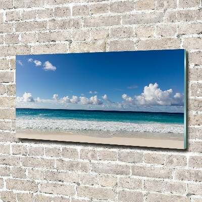 Tableau en verre Plage dans les Seychelles