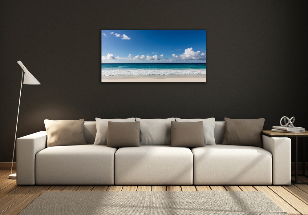 Tableau en verre Plage dans les Seychelles