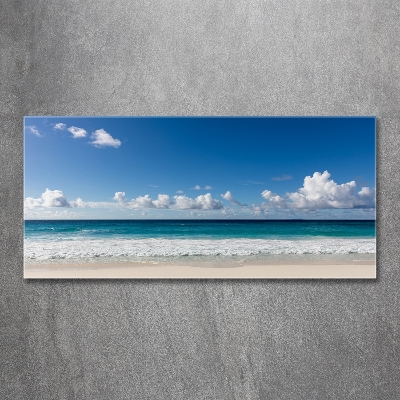 Tableau en verre Plage dans les Seychelles