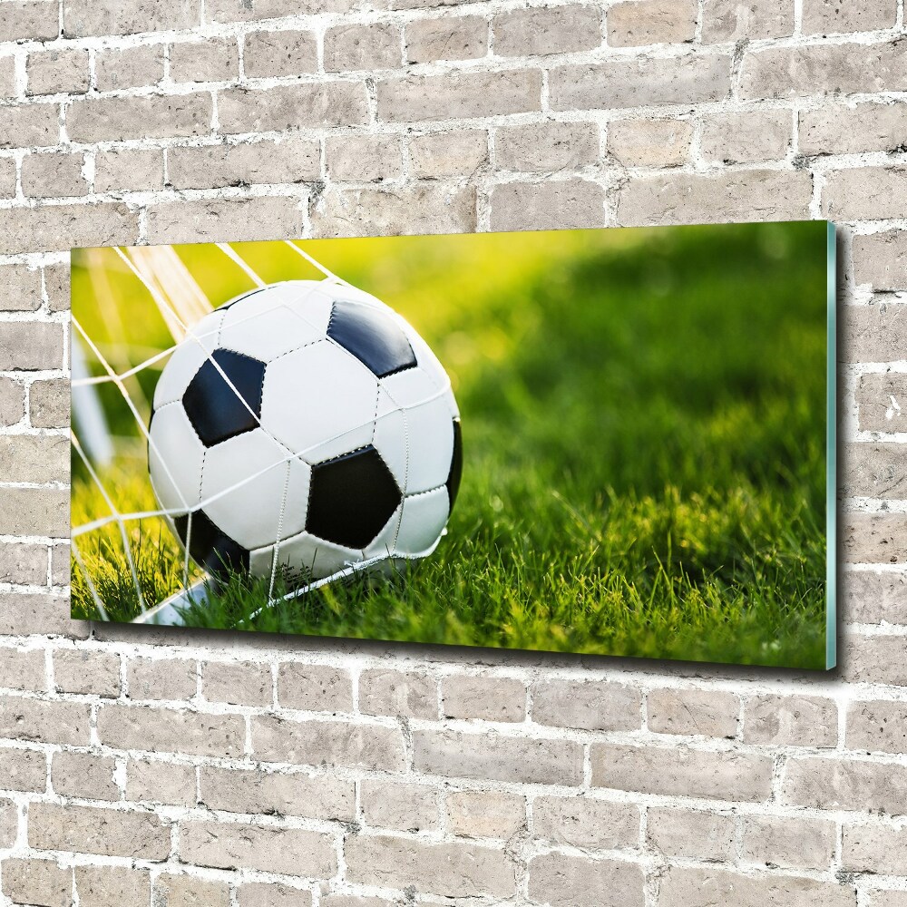 Tableau photo sur verre Football dans les barrières