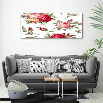 Tableau photo sur verre Roses fleurs