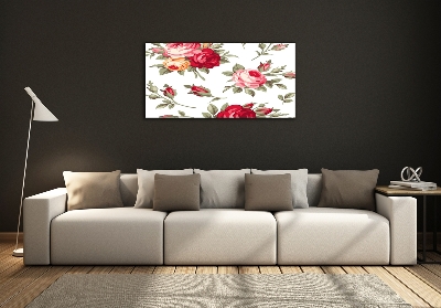 Tableau photo sur verre Roses fleurs