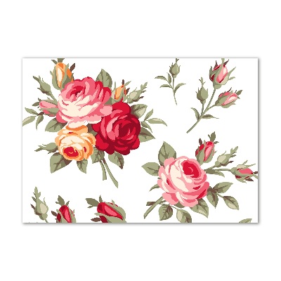 Tableau photo sur verre Roses fleurs