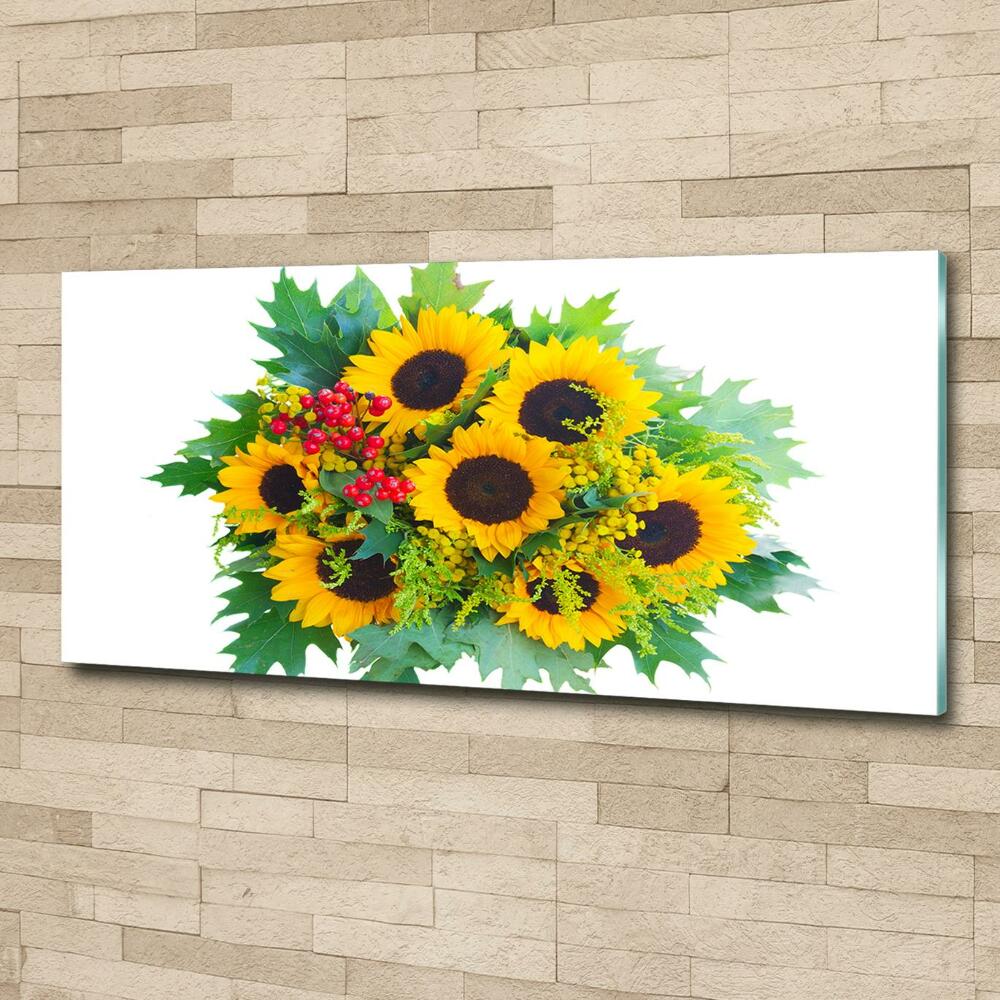 Tableau verre imprimé Bouquet de tournesols