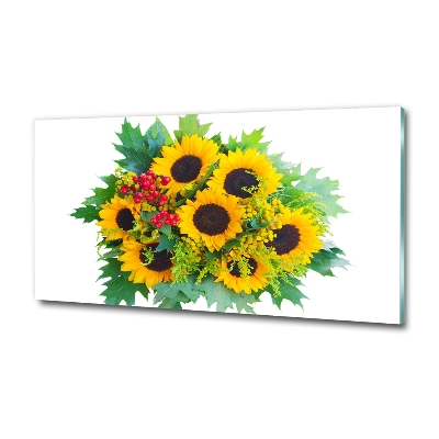 Tableau verre imprimé Bouquet de tournesols