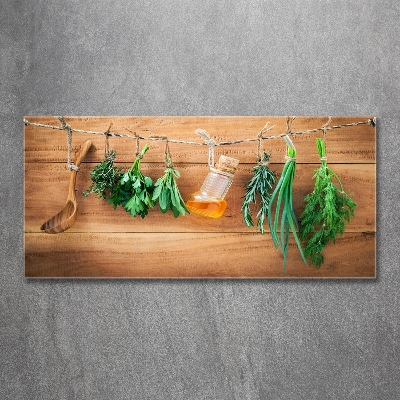 Tableau en verre Herbes sur un fil