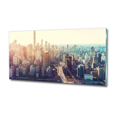 Tableau sur verre New York City vue d'oiseau