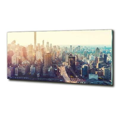 Tableau sur verre New York City vue d'oiseau