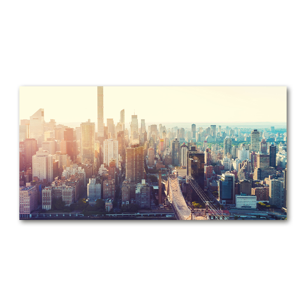 Tableau sur verre New York City vue d'oiseau