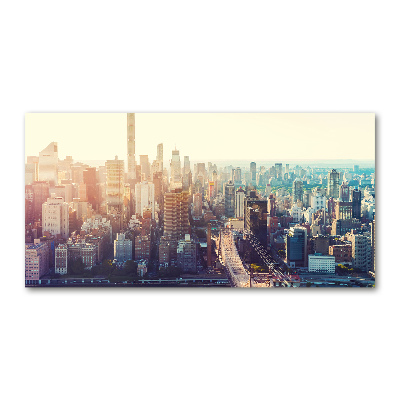 Tableau sur verre New York City vue d'oiseau