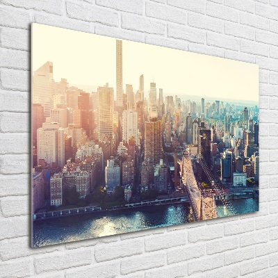 Tableau sur verre New York City vue d'oiseau