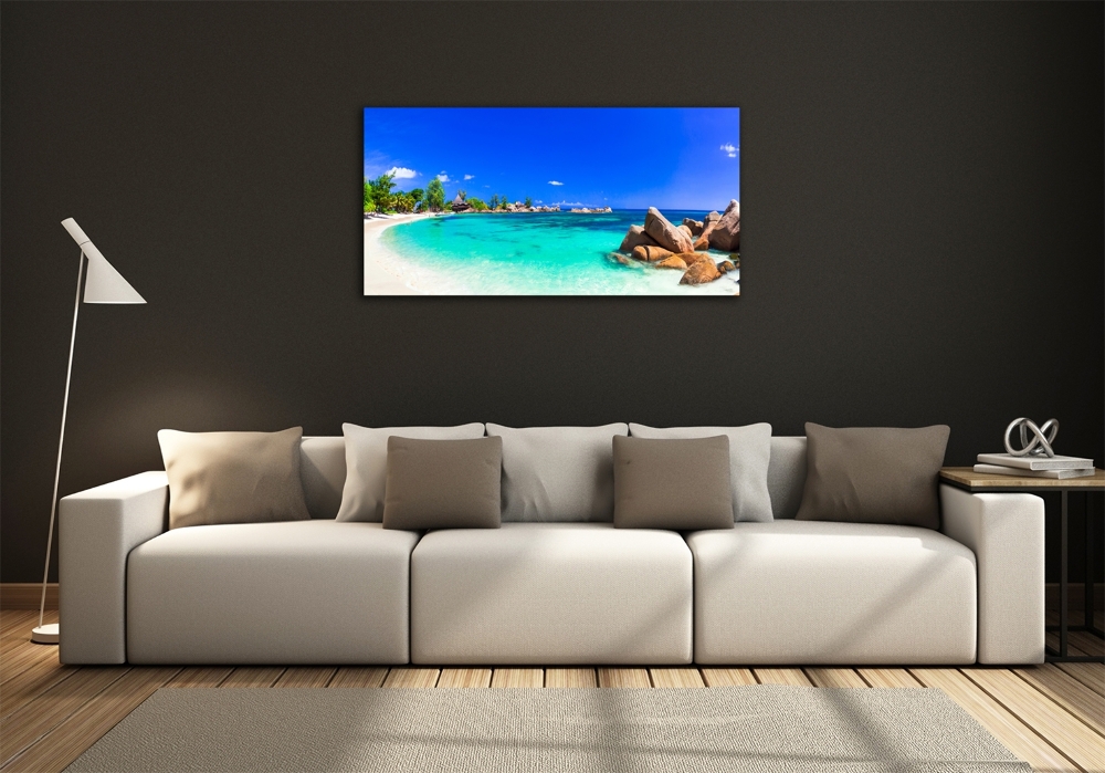 Tableau photo sur verre Plage des Seychelles