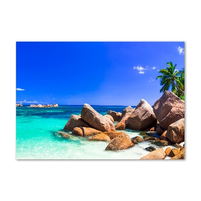 Tableau photo sur verre Plage des Seychelles