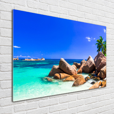 Tableau photo sur verre Plage des Seychelles