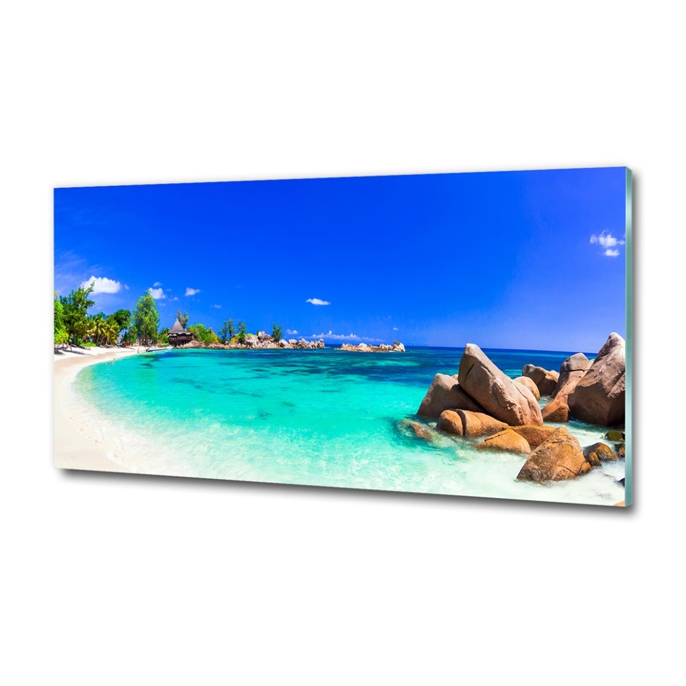 Tableau photo sur verre Plage des Seychelles