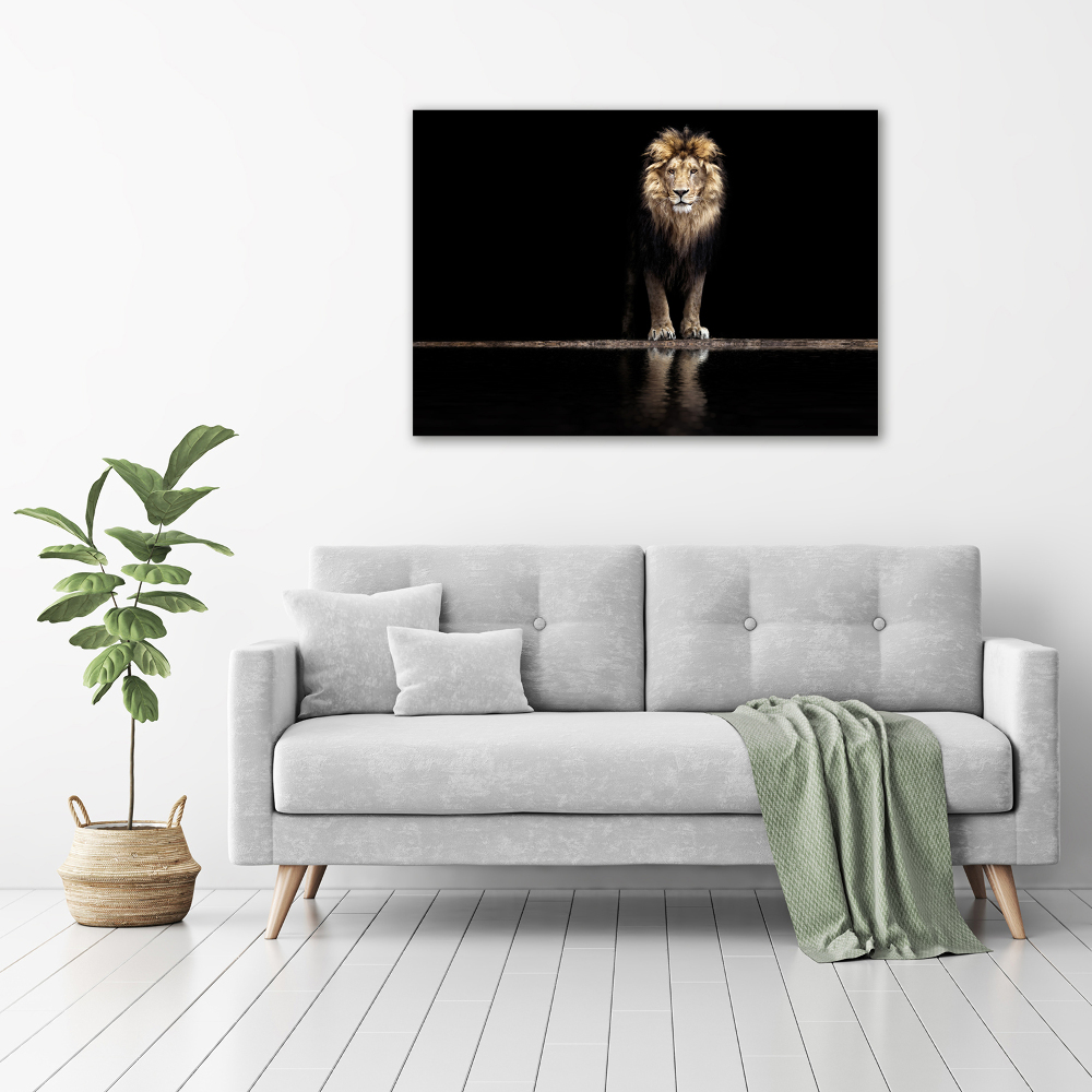 Tableau imprimé sur verre Portrait d'un lion