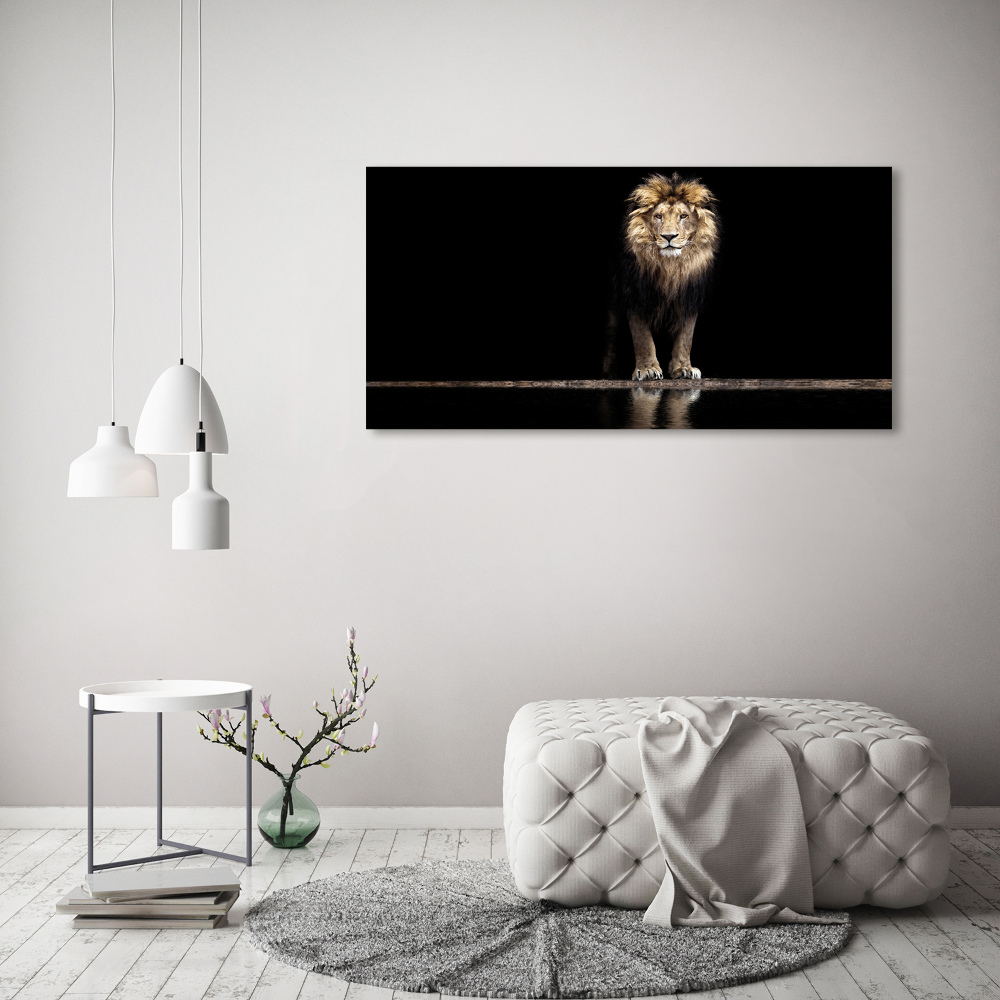 Tableau imprimé sur verre Portrait d'un lion