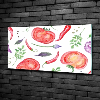 Tableau sur verre Tomates et épices