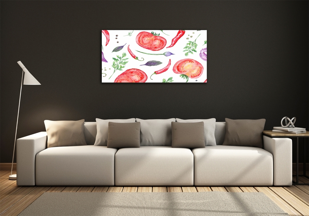 Tableau sur verre Tomates et épices