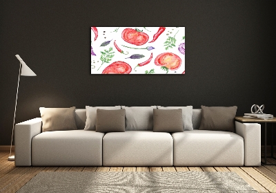 Tableau sur verre Tomates et épices