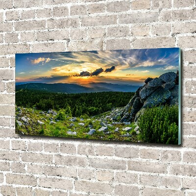 Tableau sur verre Panorama de montagne