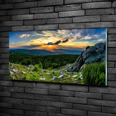 Tableau sur verre Panorama de montagne