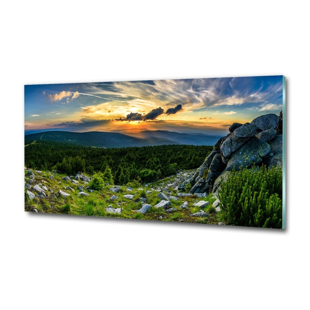 Tableau sur verre Panorama de montagne