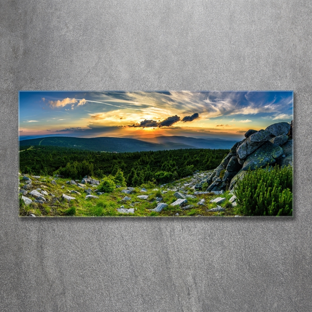 Tableau sur verre Panorama de montagne