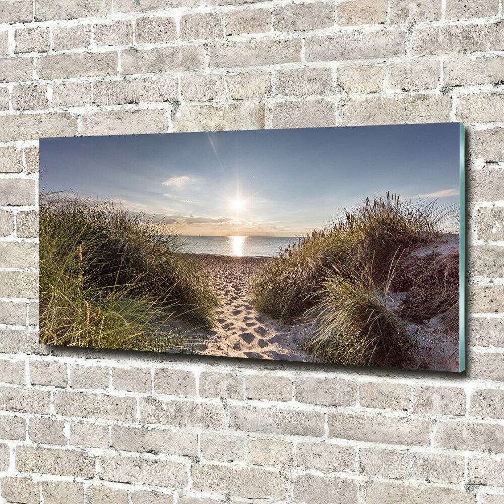 Tableau imprimé sur verre Dunes de bord de mer