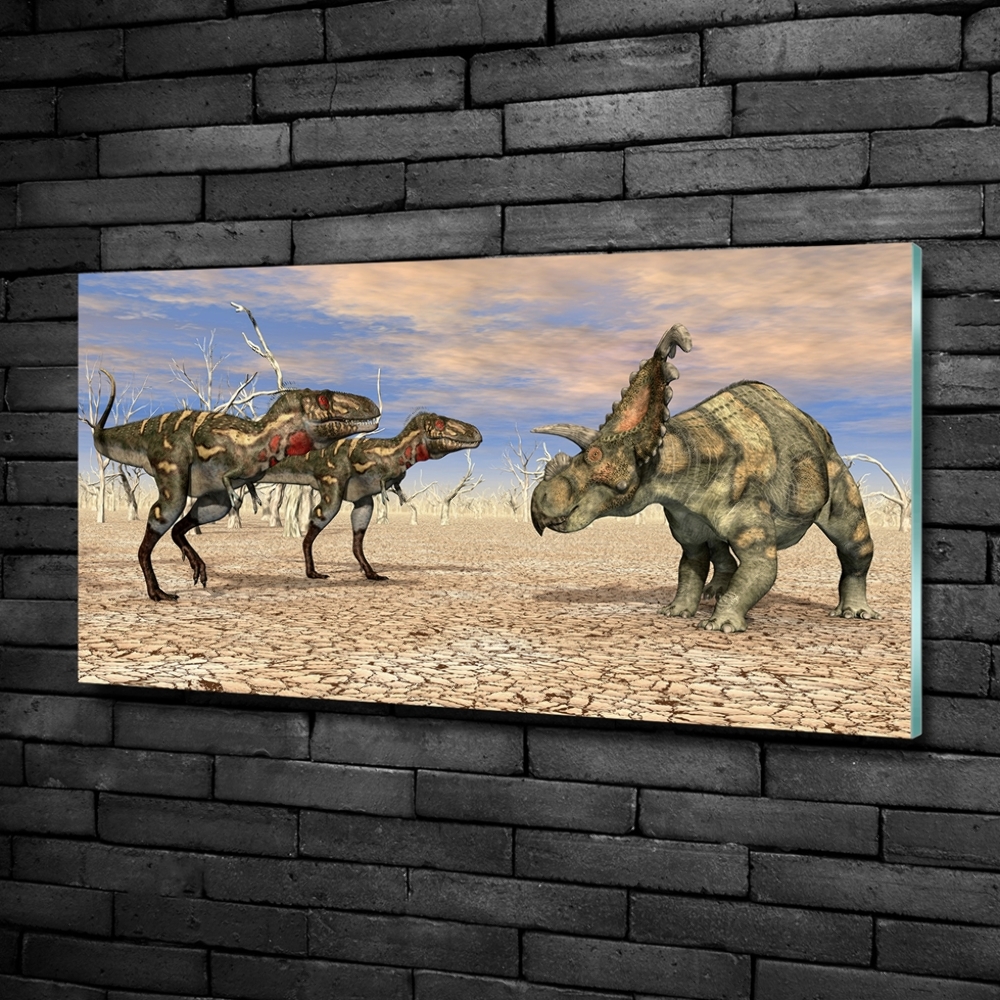 Tableau sur verre Dinosaures