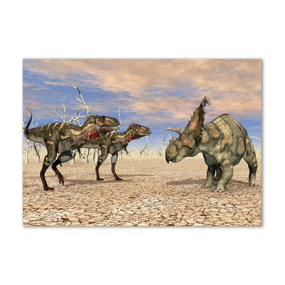 Tableau sur verre Dinosaures