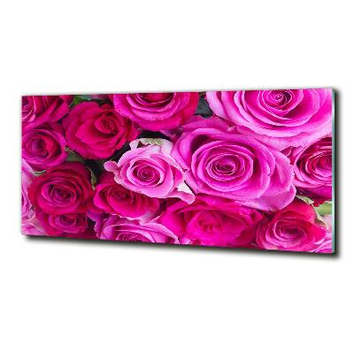 Tableau imprimé sur verre Bouquet de roses roses