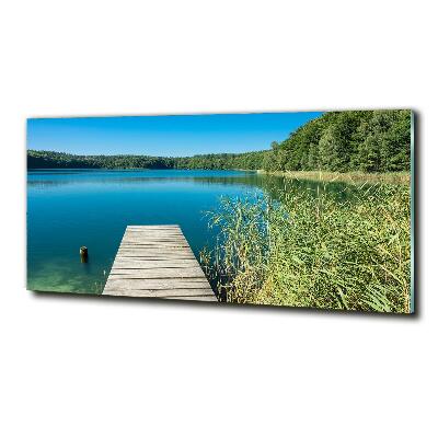 Tableau sur verre Embarcadère au bord du lac