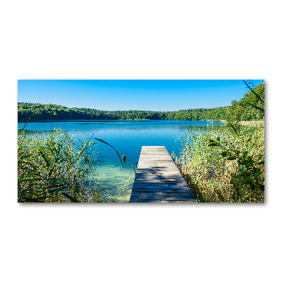 Tableau imprimé sur verre Embarcadère au bord du lac