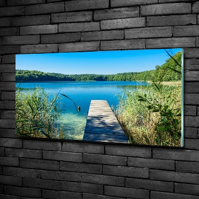 Tableau imprimé sur verre Embarcadère au bord du lac