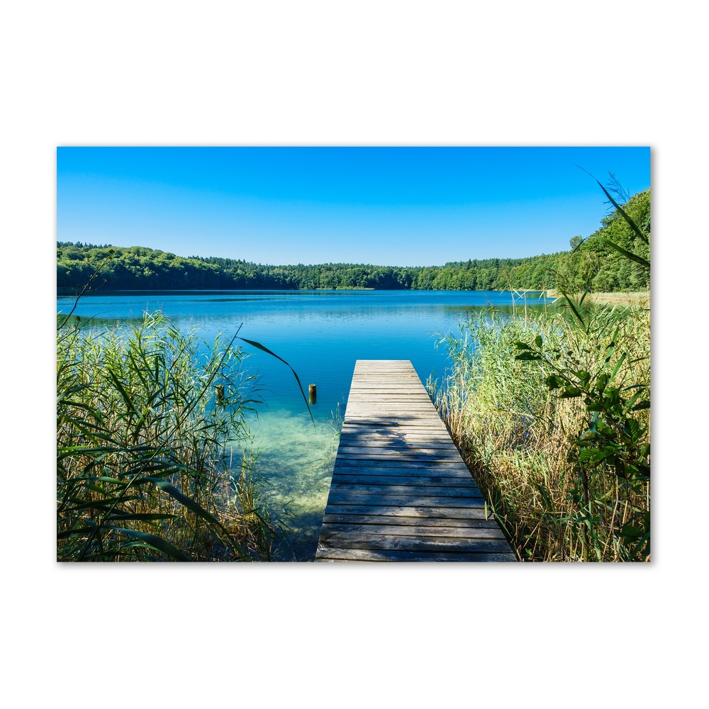 Tableau imprimé sur verre Embarcadère au bord du lac