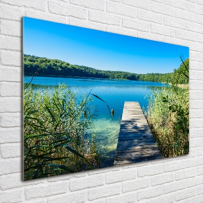 Tableau imprimé sur verre Embarcadère au bord du lac