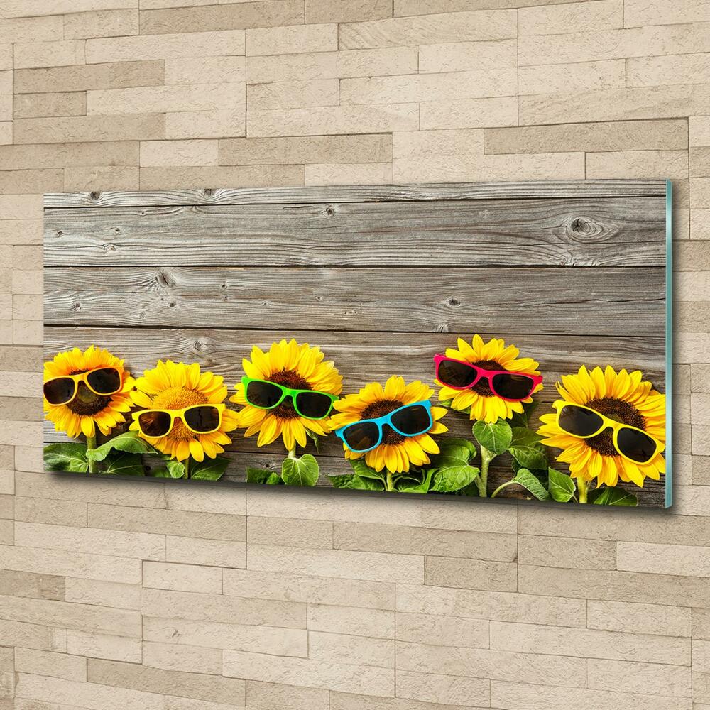 Tableau sur verre Tournesol