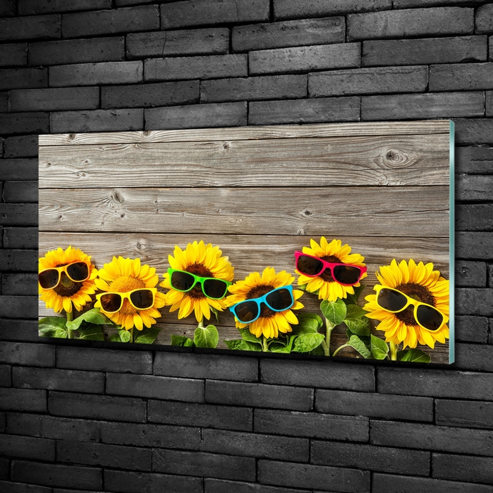 Tableau sur verre Tournesol