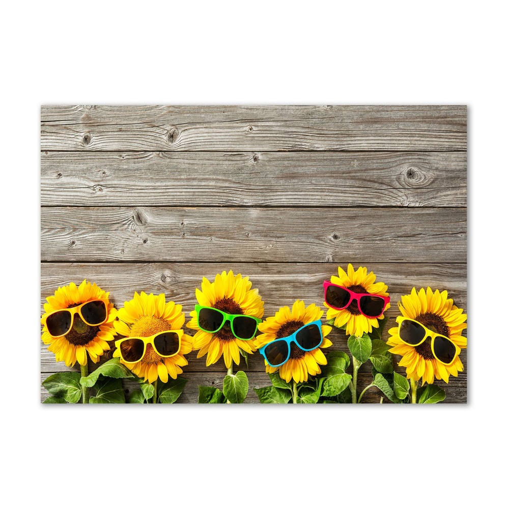 Tableau sur verre Tournesol