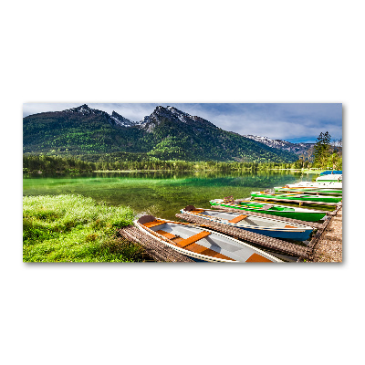 Tableau verre imprimé Bateaux sur un lac