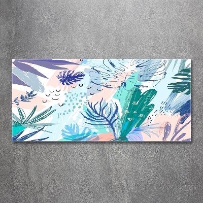 Tableau photo sur verre Feuillets tropicaux