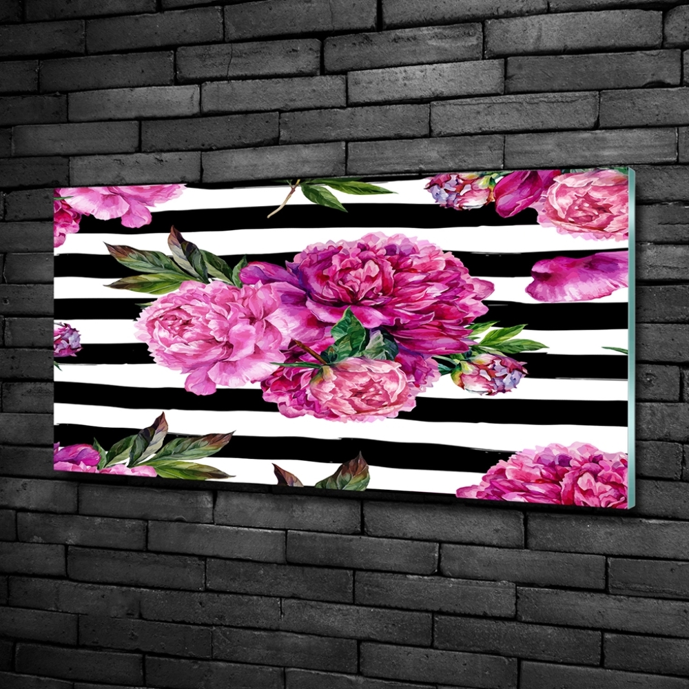 Tableau imprimé sur verre Pivointes roses