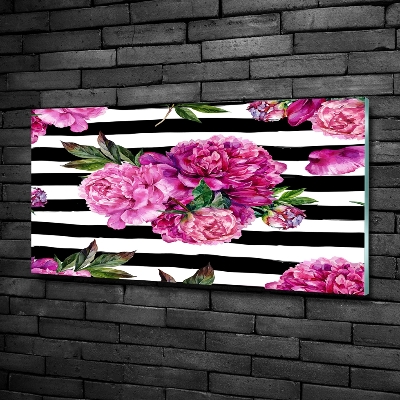 Tableau imprimé sur verre Pivointes roses