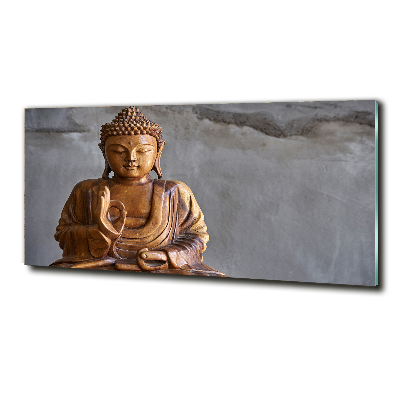 Tableau en verre Bouddha en bois