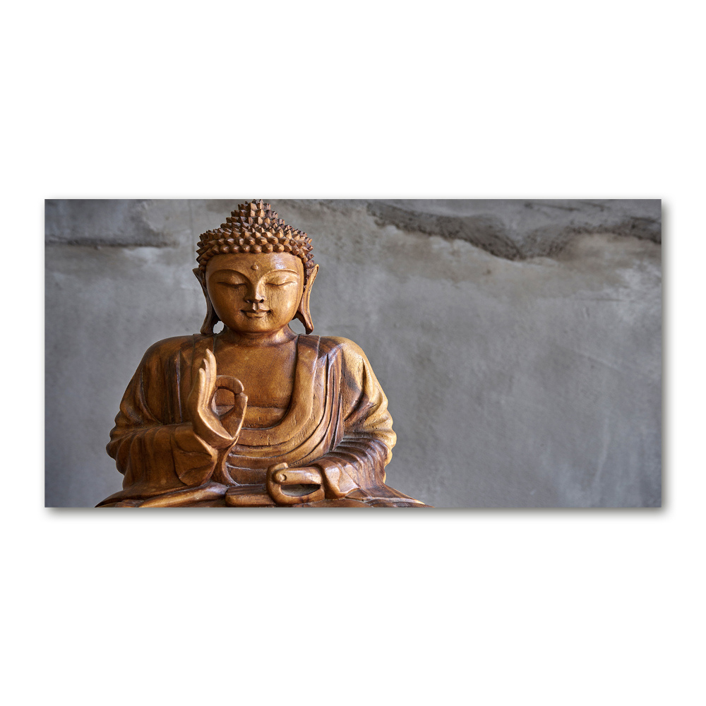 Tableau en verre Bouddha en bois