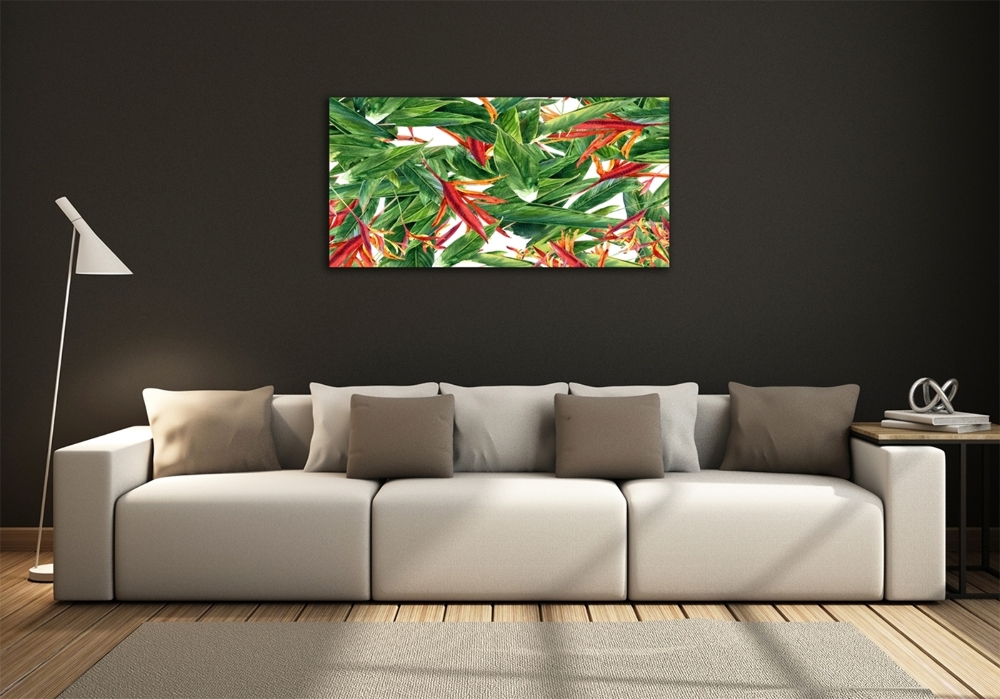 Tableau photo sur verre Design floral