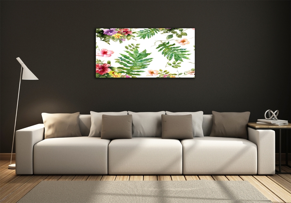 Tableau en verre Design floral