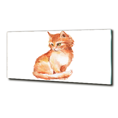 Tableau imprimé sur verre Chat rouge