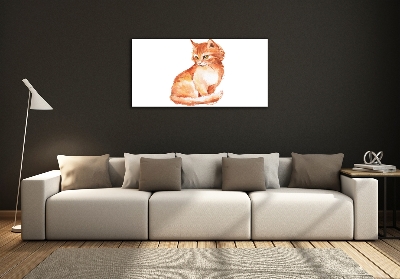 Tableau imprimé sur verre Chat rouge